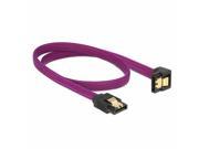 Pro 18 inch Premium 180 to 90 degree 6Gb s SATA3 DATA cable w latch Locking Purple Sleeved Braided Net Jacket