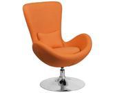 Orange Fabric Egg Series Reception-Lounge-Side Chair