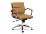 Alera Neratoli Low Back Slim Profile Chair Camel Soft Leather Chrome Frame