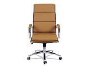Alera Neratoli High Back Slim Profile Chair Camel Soft Leather Chrome Frame