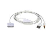 QVS Hi Fi Stereo Audio Charge Sync Cable for iPad iPod iPhone AC US1M