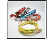 50pcs/lot 1M 3FT Aluminum alloy Micro V8 leather usb data cable for samsung galaxy s3 s4 s6 s7 blackberry htc lg