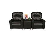 Child Theater Seat Recliner Black Leather Like DZD10772