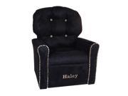 Personalized 4 Button Black Cheetah Micro Suede Child Rocker Recliner Chair with Cheetah Accents