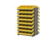 Home Plastic Storage 18 Double Sided Pick Rack 16 Shelves with 31188 Akro Bins Yellow