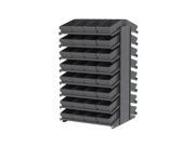 Home Plastic Storage 18 Double Sided Pick Rack 16 Shelves with 31188 Akro Bins Grey