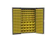 Home Plastic Storage Heavy Duty Cabinet with Louvers Yellow AkroBins