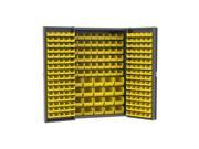 Home Plastic Storage Heavy Duty Cabinet with Louvers Yellow AkroBins 48 W x 24 D x 72 H