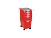 Standard Width Home Indoor Office Portable Storage Rack Rollatray Kit In Primary Red