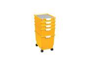 Standard Width Home Indoor Office Portable Storage Rack Rollatray Kit In Primary Yellow