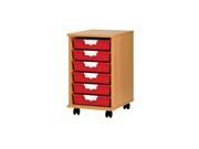 Standard Width Home Office Portable 6 Reversible Tray Container Wood Storage Cabinet In Beech Finish