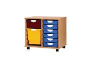 Standard Width Home Office Portable 12 Reversible Tray Container Wood Storage Cabinet In Beech Finish