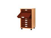 Extra Wide Home Office Portable 9 Reversible Tray Container Wood Storage Cabinet In Beech Finish