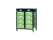 Standard Width Home Office Portable 18 Reversible Tray Tall Mobile Metal Storage Rack In Dark Gray