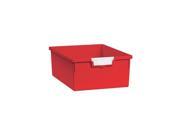 Standard Width Home Indoor Office Document Storage Double Depth Tote Tray In Primary Red