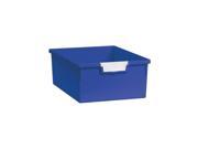 Standard Width Home Indoor Office Document Storge Double Depth Tote Tray In Primary Blue