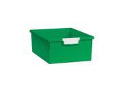 Standard Width Home Indoor Office Document Storge Double Depth Tote Tray In Primary Green