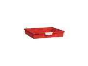 Extra Wide Home Indoor Office Single Depth Document Storage Tote Tray In Primary Red