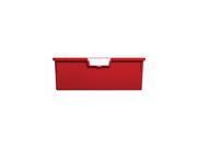Extra Wide Home Indoor Office Document Storage Double Depth Tote Tray In Primary Red