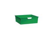 Extra Wide Home Indoor Office Document Storage Double Depth Tote Tray In Primary Green