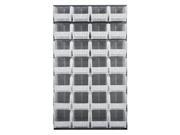 Quantum Home Office Clear View Louvered Panel With 28 Stack Storage Bins Complete Package 14 3 4 L x 8 1 4 W x 7 H
