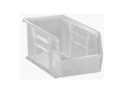 Quantum Plastic Storage Clear View Ultra Hang and Stack Bin 10 7 8 x 5 1 2 x 5 Pack of 12