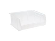 Quantum Plastic Storage Clear View Ultra Hang and Stack Bin 14 3 4 x 16 1 2 x 7 Pack of 6