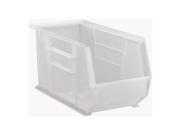 Quantum Plastic Storage Clear View Ultra Hang and Stack Bin 18 x 8 1 4 x 9 Pack of 6