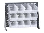 Quantum Home Office Clear View Bench Rack With 12 Stack Storage Bins Bin Dimensions 10 7 8 L x 5 1 2 W x 5 H