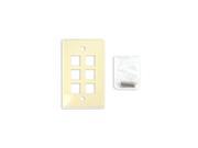 Sewell Wall Plate with 6 keystone ports 1 Gang Beige
