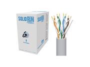 Sewell Solidrun Cat6 Cable, Utp, Cm, Light Gray Pvc Jacket, 1000 Ft
