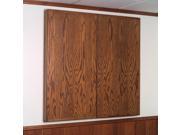 Marsh 48 x 48 Sage Burlap Walnut Stain Conference Cabinet Projection Screen