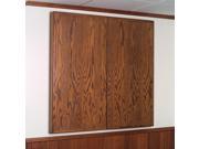 48 x 48 Soft Beige Burlap Walnut Stain Conference Cabinet Projection Screen