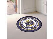 US Coast Guard Academy Bears COL Sports Team Seal Logo Round Indoor Outdoor Area Rug Floor Mat