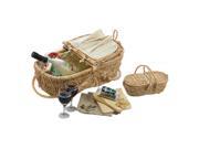 Picnic Plus Eco Wine And Cheese Basket Natural