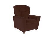 Child Recliner with Cup Holder Chocolate Micro Suede DZD13100