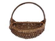 Rope Wall Basket with Crazy Vine Handle Stained Brown 15. 5 L X 7 W X 7 H