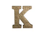 Home Decorative Gold Colored Metal K with Hammered Accents