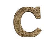 Home Decorative Gold Colored Metal C with Hammered Accents