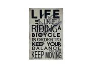 Life Is Like Riding A Bicycle Wood Home Decorative Wall Art