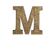 Home Decorative Gold Colored Metal M with Hammered Accents