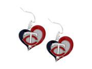 MLB Swirl Heart Team Dangle Earrings Minnesota Twins