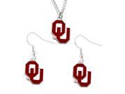 Oklahoma Sooners NCAA Necklace And Dangle Earring Set Charm