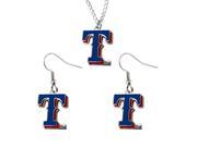 Texas Rangers NCAA Necklace And Dangle Earring Set Charm