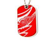 Detroit Red Wings Dog Tag Domed Necklace Charm Chain