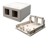 2 Port White Universal Surface Mount Biscuit Block Without Jack UL QTY 10