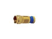 F RG6Q Compression Connector Gold Plate. 10 Clamshell