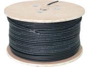 Category 5E STP w Drain Wire 95% TC Braid Outdoor rated Jacket Solid Bare Copper.Black 1000ft Wooden Spool