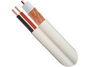 RG59 Siamese 20AWG CCS Coaxial Cable with 85% CCA Braid and 18AWG CCA Power Cables PVC Jacket 1000ft. White
