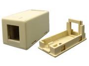 1 Port Ivory Universal Surface Mount Biscuit Block Without Jack UL QTY 10